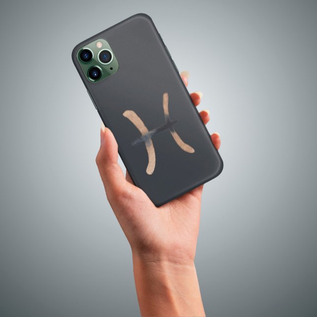 Manly Graphite Pisces Zodiac Sign Case-Mate iPhone Case (Creator Uploaded)