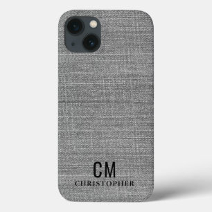 Manly Grey Initial Monogram Simple Minimalist  iPhone 13 Case