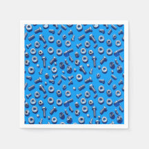 Manly Man Gear Head Nuts and Bolts Napkins