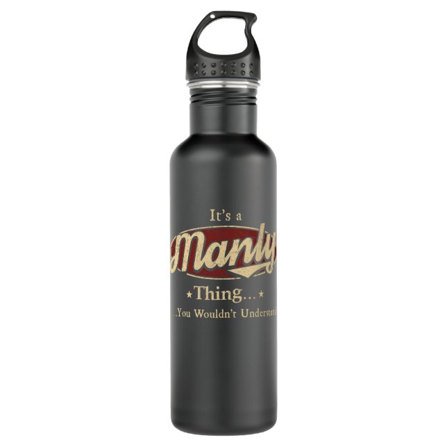 Manly Nom Bouteille d'eau cadeau (Devant)