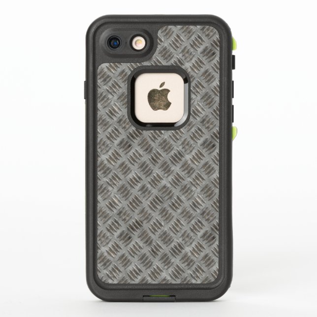 Manly Textured Silver Metal LifeProof iPhone Case (Back)