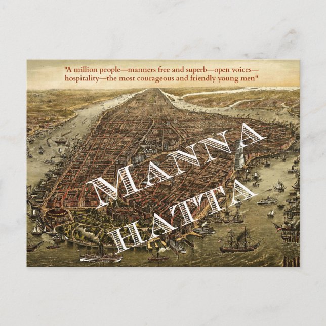 Mannahatta -- Whitman's Manhattan postcard (Front)