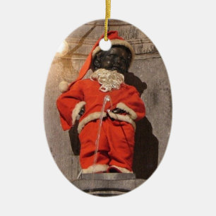 Mannekin Pis Christmastime Ceramic Ornament