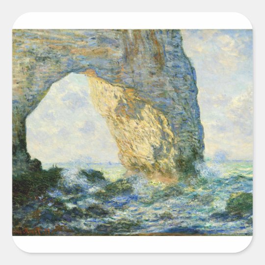 Manneporte, Rock Arch - Étretat (Normandy) - Monet Square Sticker