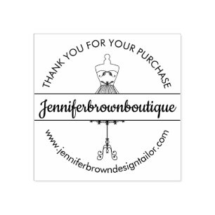 Mannequin Boutique Seamstress Tailor Thank You Rubber Stamp
