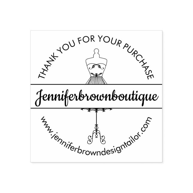 Mannequin Boutique Seamstress Tailor Thank You Rubber Stamp (Imprint)