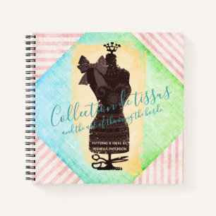 Mannequin dress dummy shabby chic sewing crafts notebook