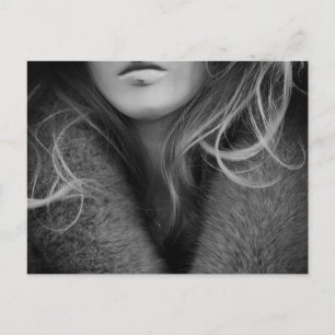 Mannequin in Black and White Postcard