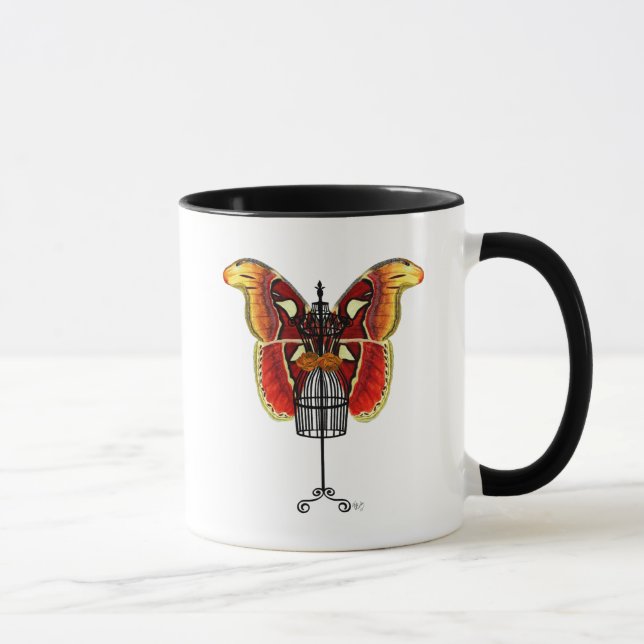 Mannequin Red And Yellow Butterfly Mug (Right)