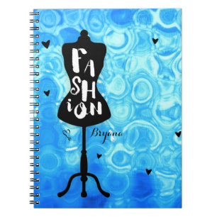 Mannequin Stand Vintage Retro Blue FASHION Notebook