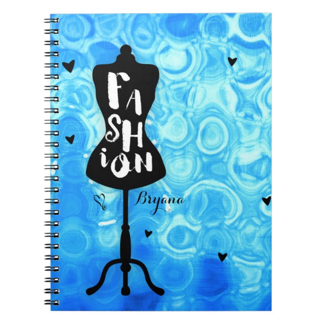 Mannequin Stand Vintage Retro Blue FASHION Notebook (Front)