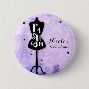 Mannequin Stand Vintage Retro Purple FASHION Party 2 Inch Round Button