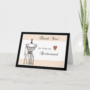 Mannequin Thank You for being my Bridesmaid Card
