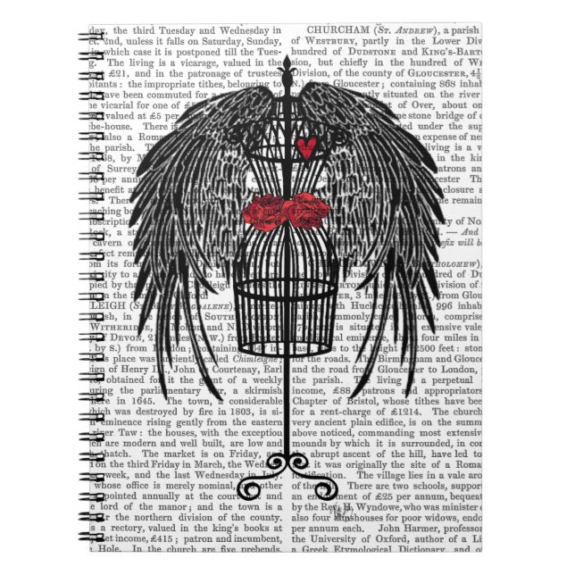 Mannequin With Black Wings Notebook (Front)