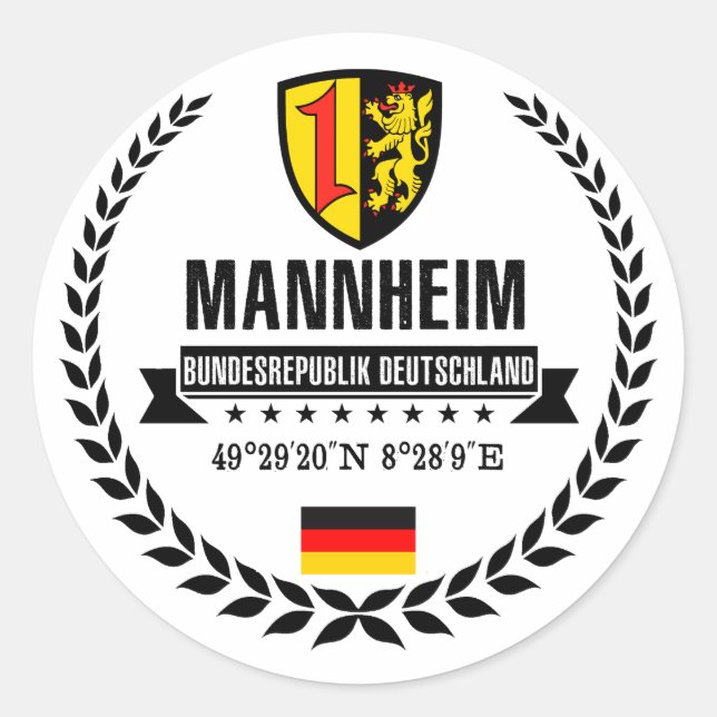 Mannheim Classic Round Sticker (Front)