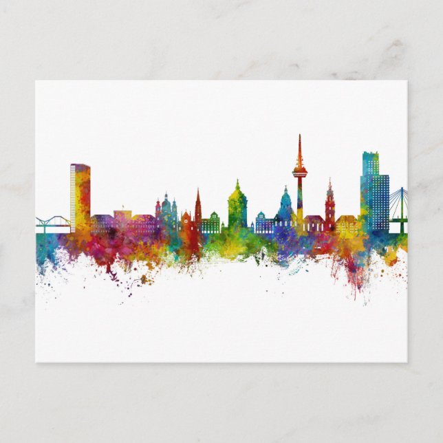 Mannheim Germany Skyline Postcard (Front)