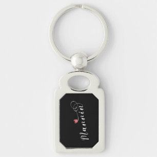 Mannin, Isle of Man Flag Heart, Manx  Keychain