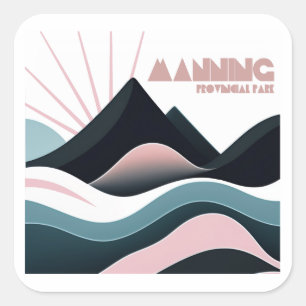 Manning Provincial Park Coloured Hills Square Sticker