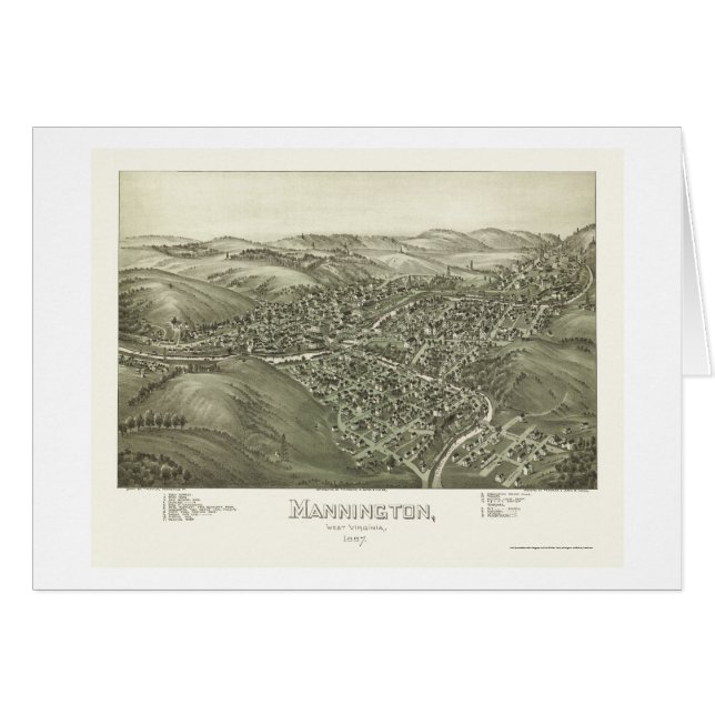 Mannington, WV Panoramic Map - 1897 (Front Horizontal)