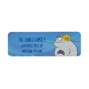 Manny le yeti, étiquettes de adresse de retour