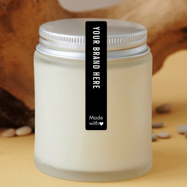 Manomètre de logo minimal Étiquette imperméable (Modern Minimalist Tamper Proof Skinny Waterproof Labels in black and white (edit to any color))