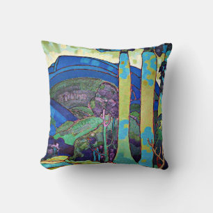 Manookian - Hawaiian Landscape Throw Pillow