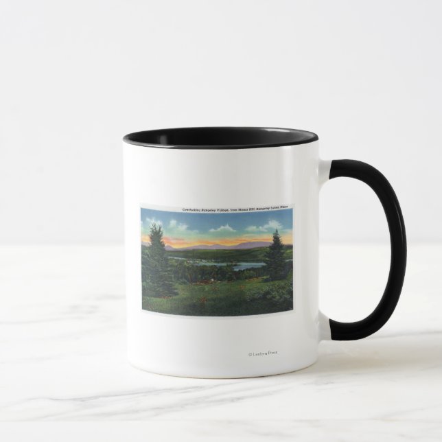 Manor Hill Overlooking Rangeley Village Scene Mug (Right)