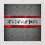 Man's 18th Birthday Invitation<br><div class="desc">If you need custom colours or assistance in creating your invitation,  feel free to contact me at zazlepartydepot@gmail.com. I look forward to hearing from you!</div>