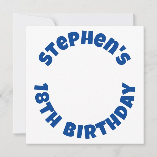 Man's 18th Birthday Photo Holiday Card (Front)