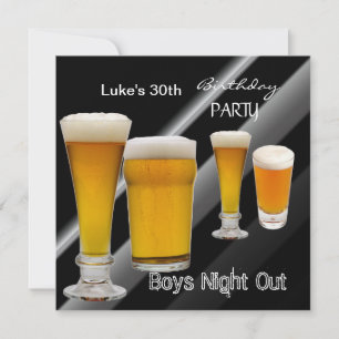 Mans 30th Birthday Party Beer Boys Night Invitation