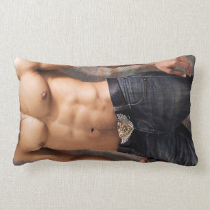 Man's Bare Chest Photograph Body Lumbar Pillow