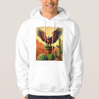 Man's basic hooded sweatshirt egale print logo 