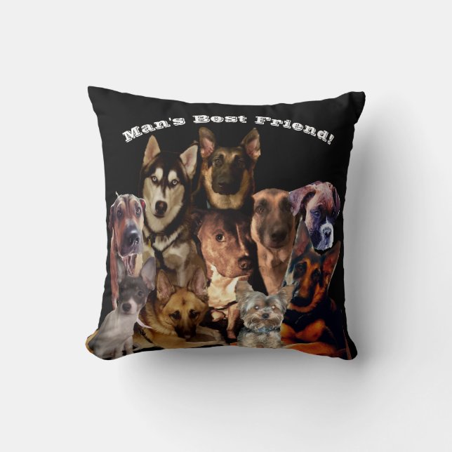 MAN'S BEST FRIEND  THROW PILLOW (Front)