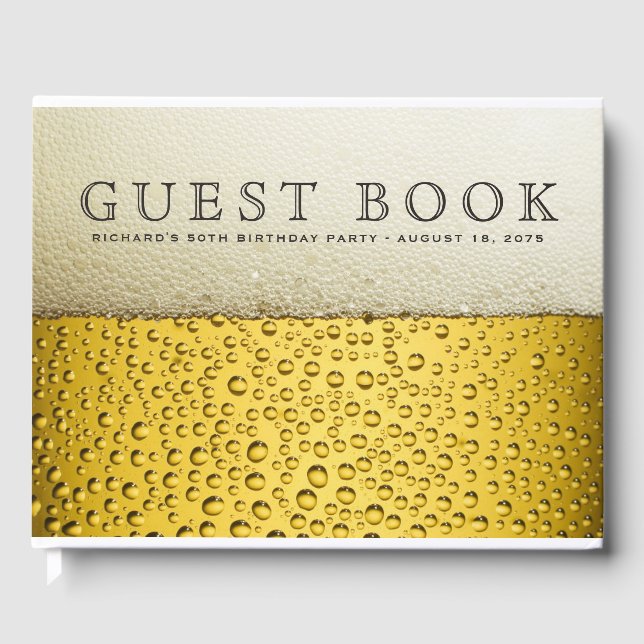 Mans Birthday Party Guest Book (Front)