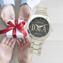 Man's Custom Watch, Add Initials and Text