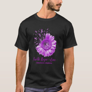 Mans Daisy Flower Faith Hope Love Fibromyalgia Awa T-Shirt