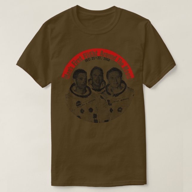 Mans First Flight Around The Moon T-Shirt (Design Front)