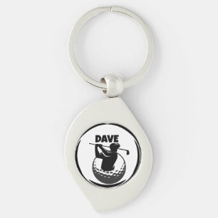 Man's Golf swing & Golf ball Keychain