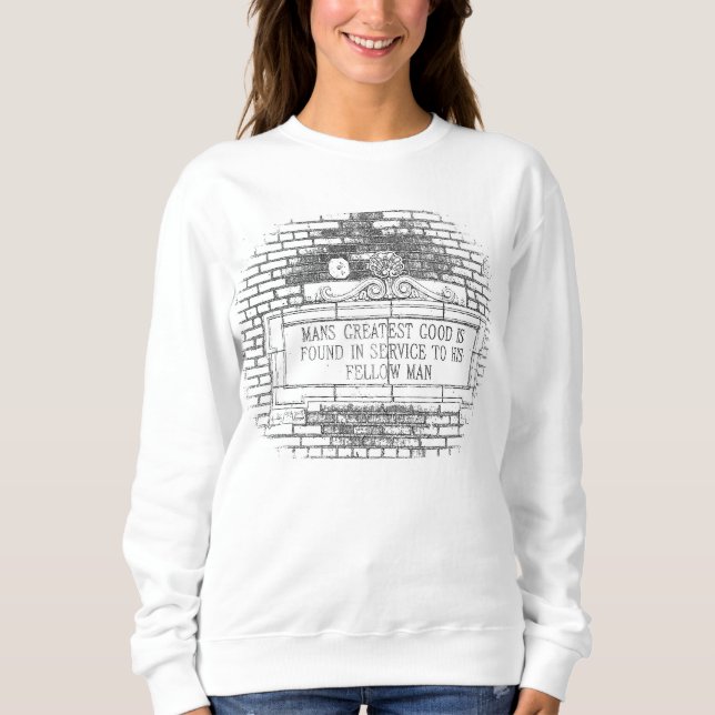 Mans Greatest Good Old Brick Plaque Sweatshirt (Front)