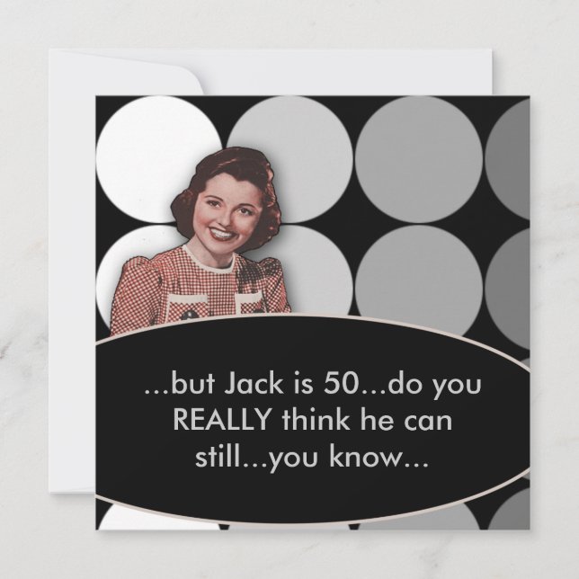 Mans Retro 50th Birthday Invitation (Front)