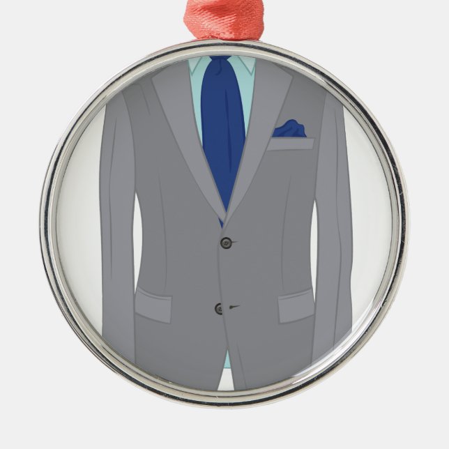 Mans Suit Metal Ornament (Front)
