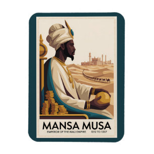 Mansa Musa Mali Empire African King Illustration Magnet