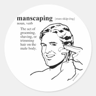 MANSCAPING CLASSIC ROUND STICKER