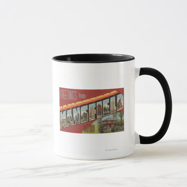 Mansfield, Ohio - Large Letter Scenes Mug (Right)