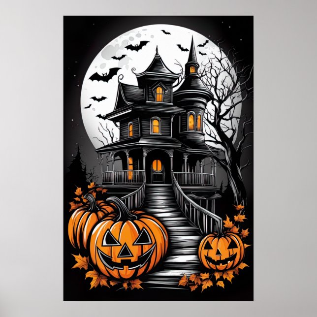 Mansion d'Ombres, Poster d'Halloween (Devant)