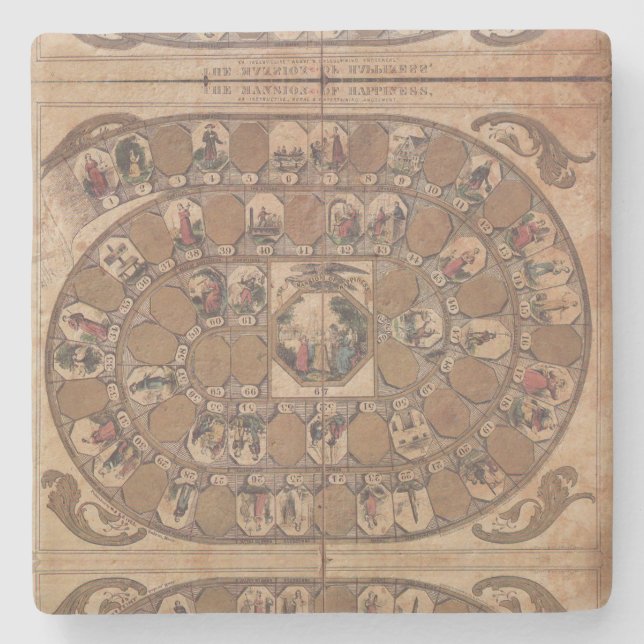 Mansion of Happiness – old game Stone Coaster (Front)