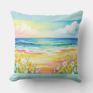 Manta playa de mi vida  throw pillow