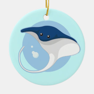 Manta Ray Ceramic Ornament