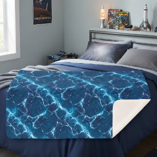 Manta Ray Crystal Clear Water Blanket, Ocean Life Sherpa Blanket