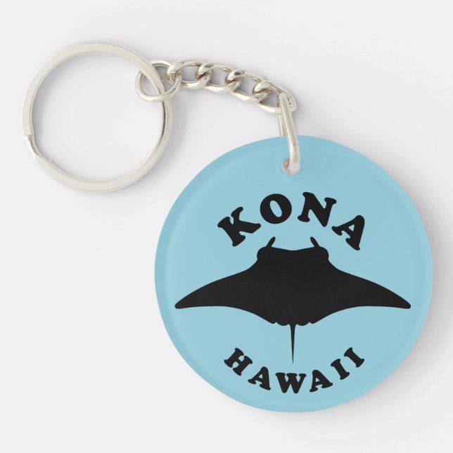 Manta Ray Diving in Kona, Hawaii Keychain (Front)